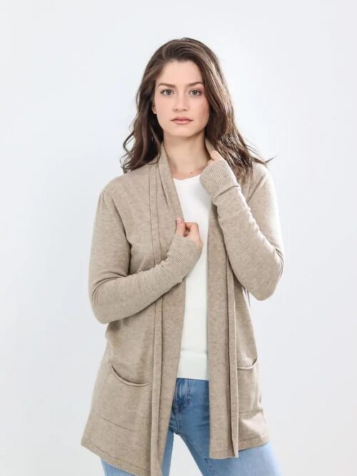 Chaqueta de punto beige