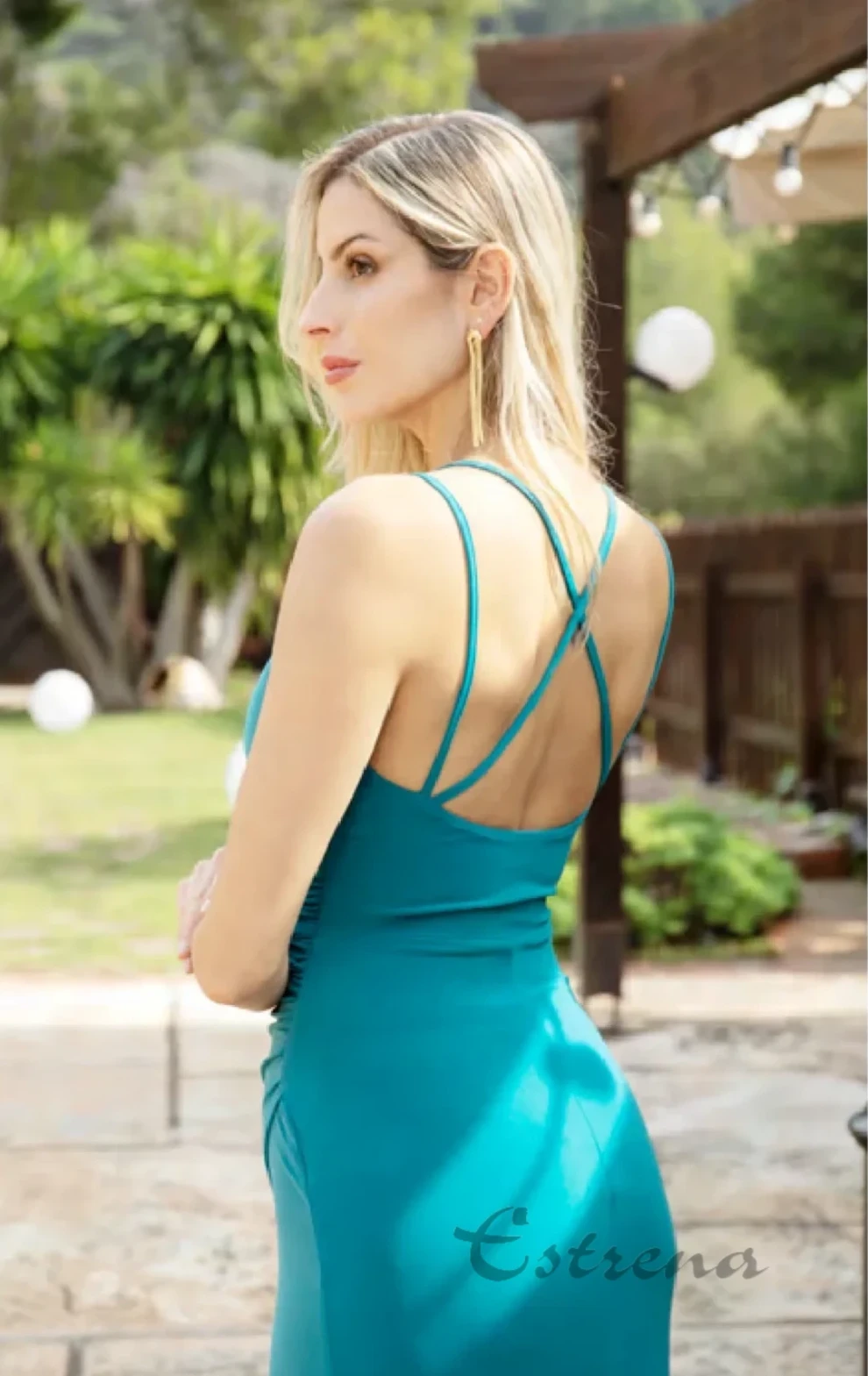 Vestido largo liso - Imagen 2