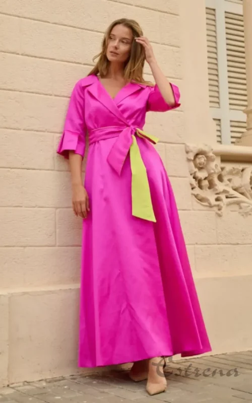 Vestido camisero de mikado