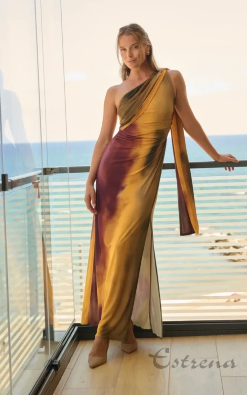 Vestido largo estampado degradado