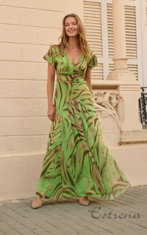 Vestido largo estampado