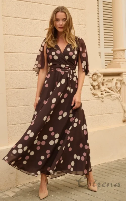 Vestido largo de lunares