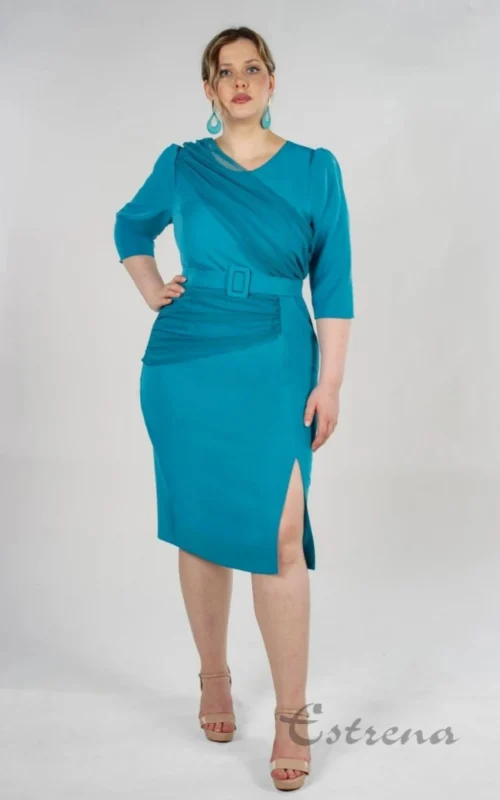 Vestido midi con drapeado