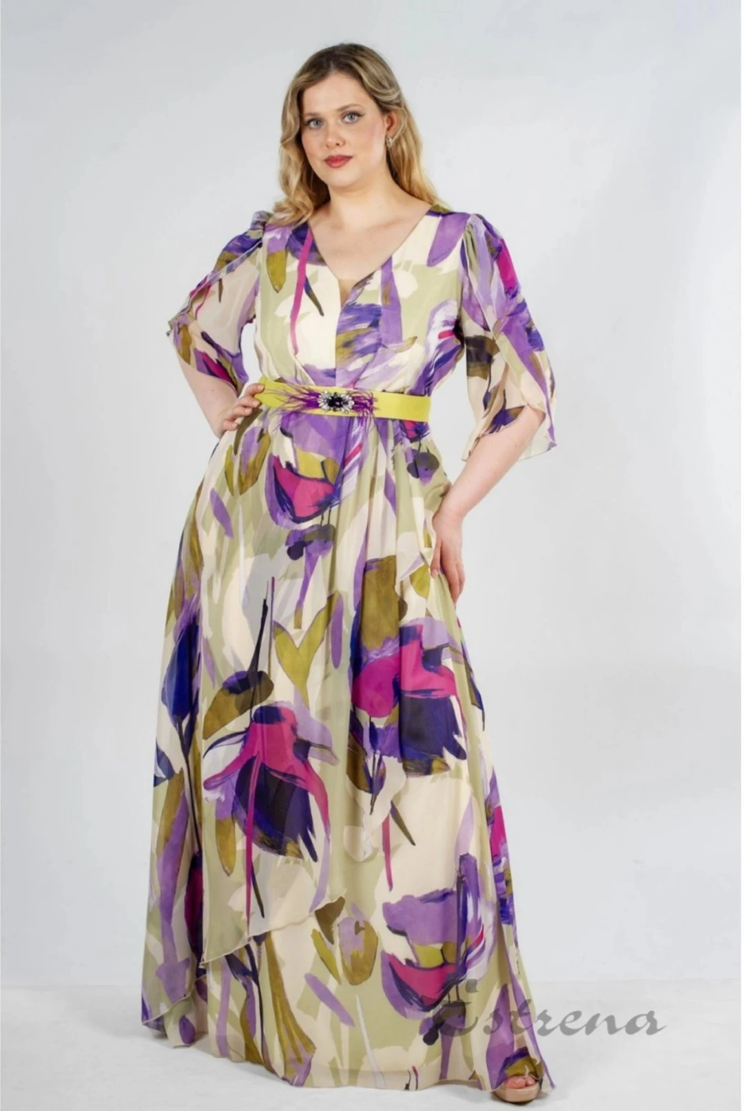 Vestido largo estampado