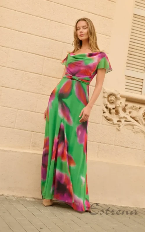 Vestido largo estampado
