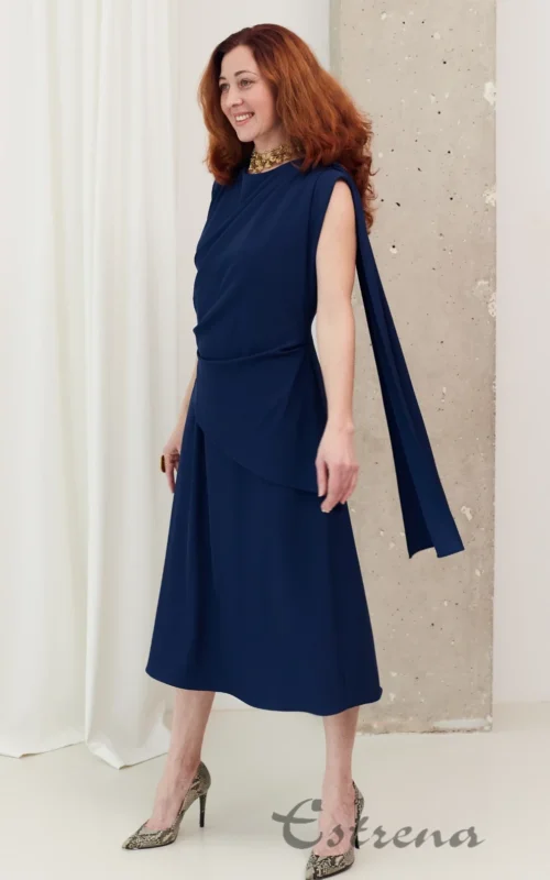 Vestido midi liso