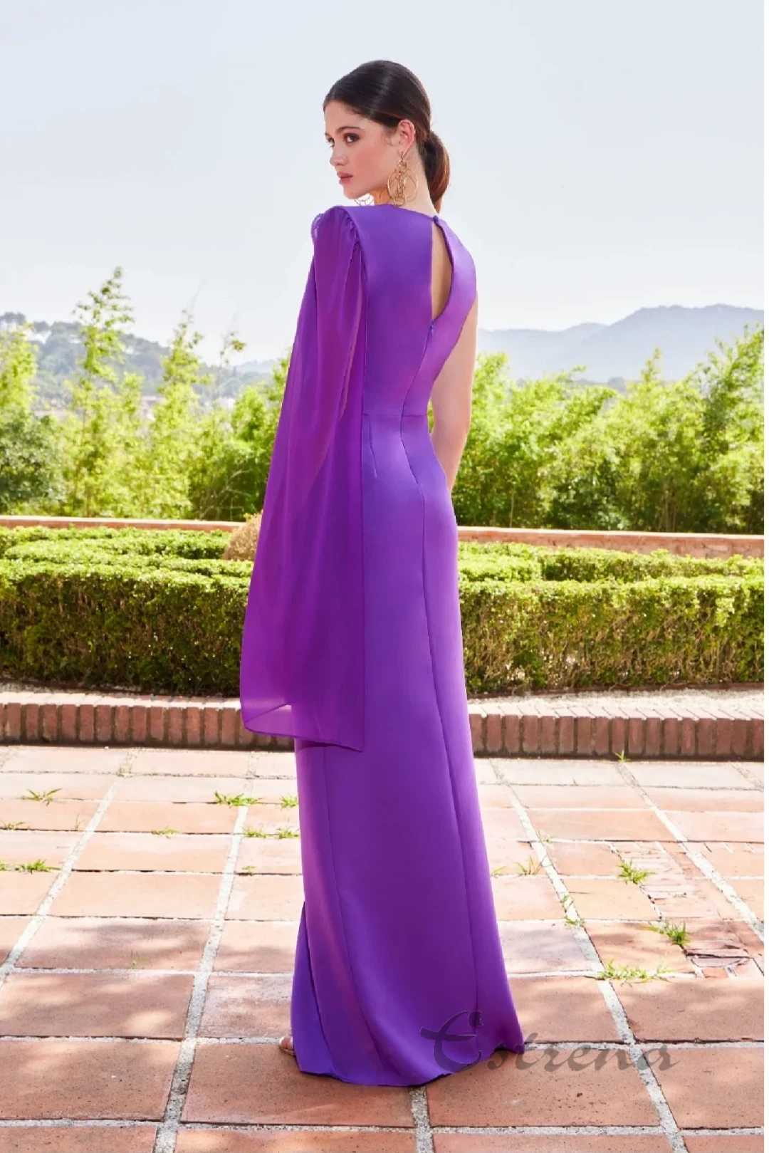 Vestido largo liso - Imagen 2