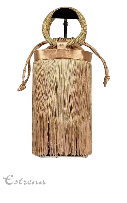 Bolso bombonera con flecos