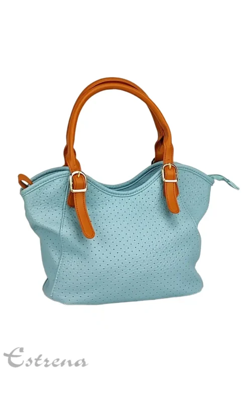 Bolso azul-camel