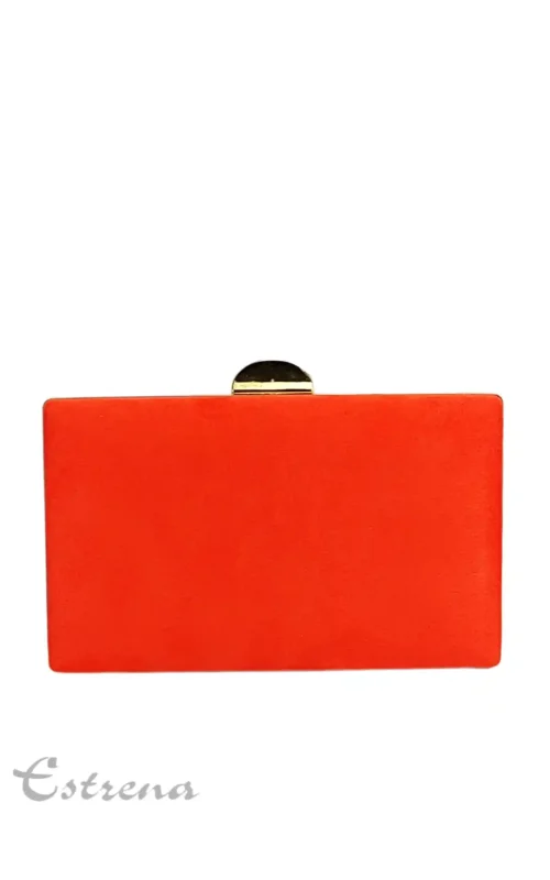 Bolso clutch en color rojo y oro