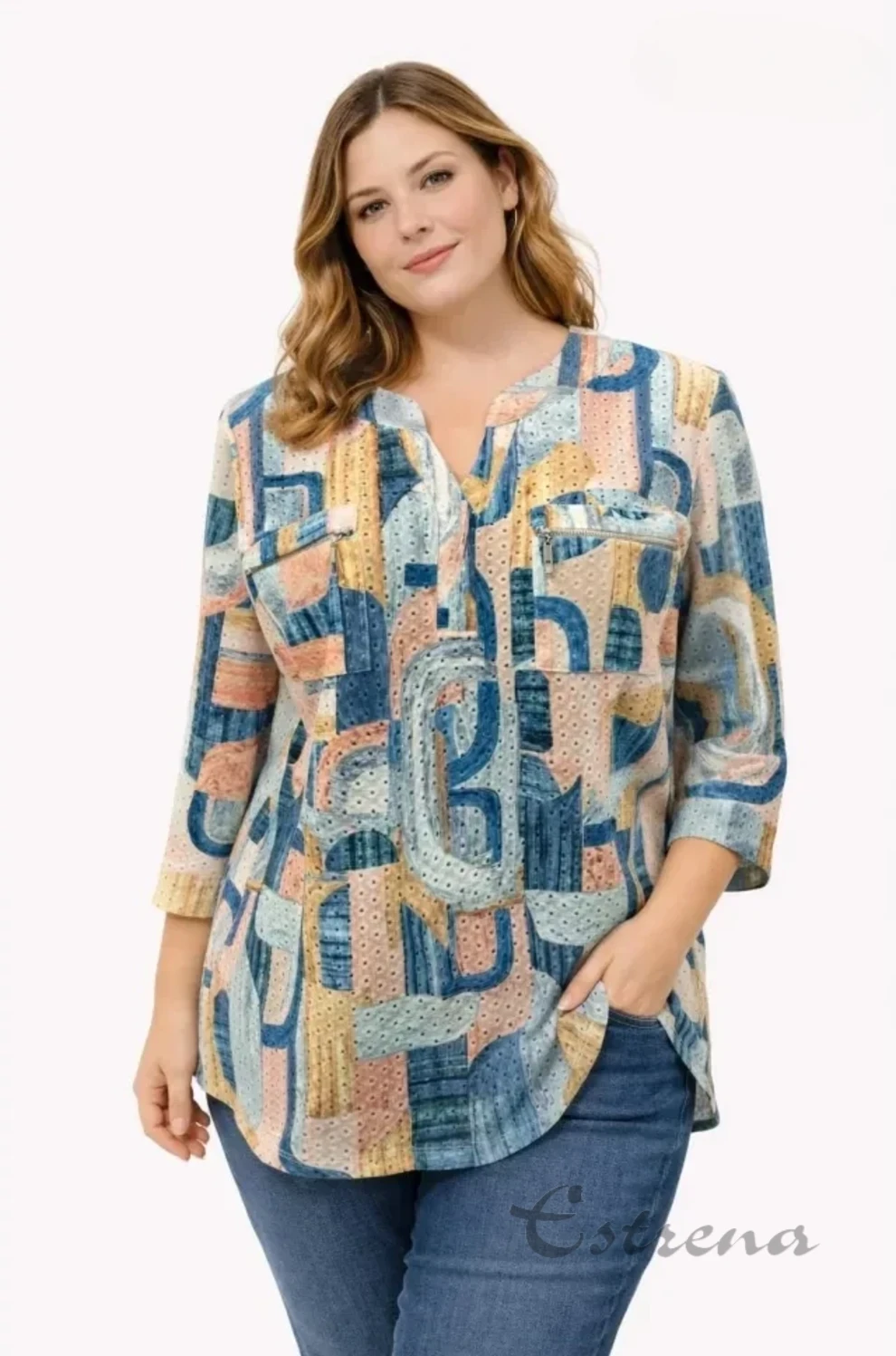 Camiseta estampada con bolsillos