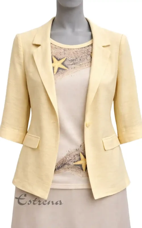 Chaqueta lisa manga 3/4