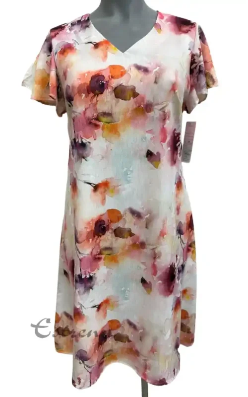 Vestido evase estampado