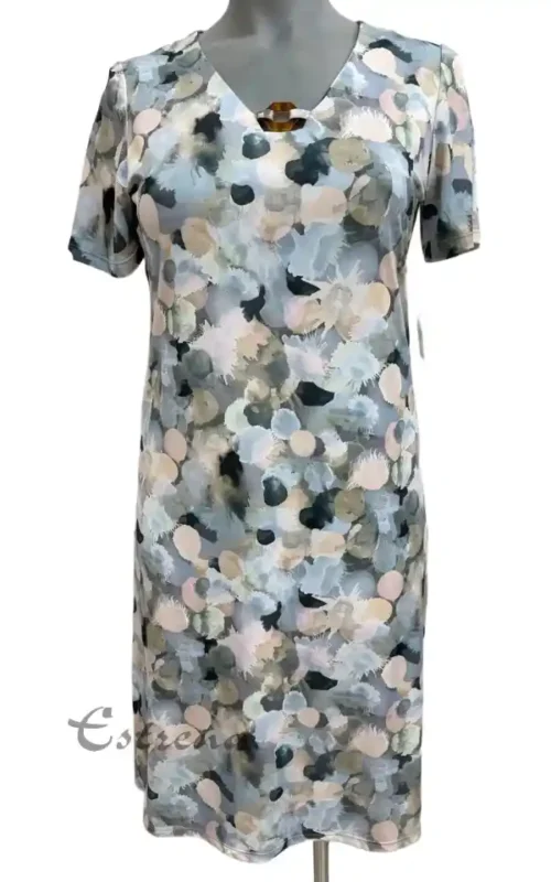 Vestido punto con octógono en escote