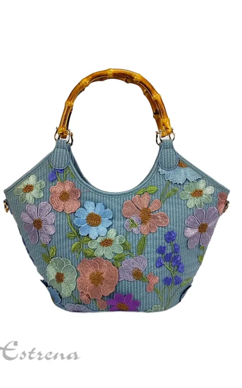 Bolso de mano con flores