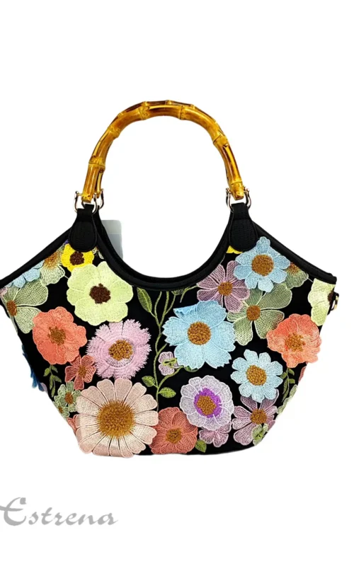 Bolso de mano con flores