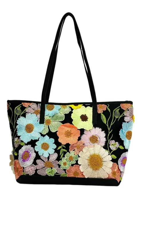 Bolso de hombro con flores