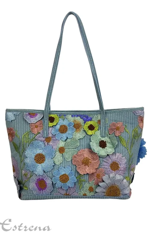 Bolso de hombro con flores