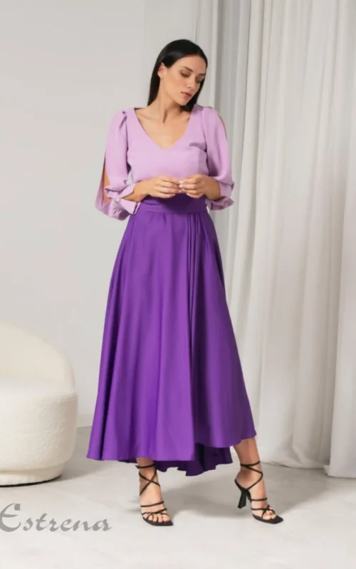 Vestido midi bicolor