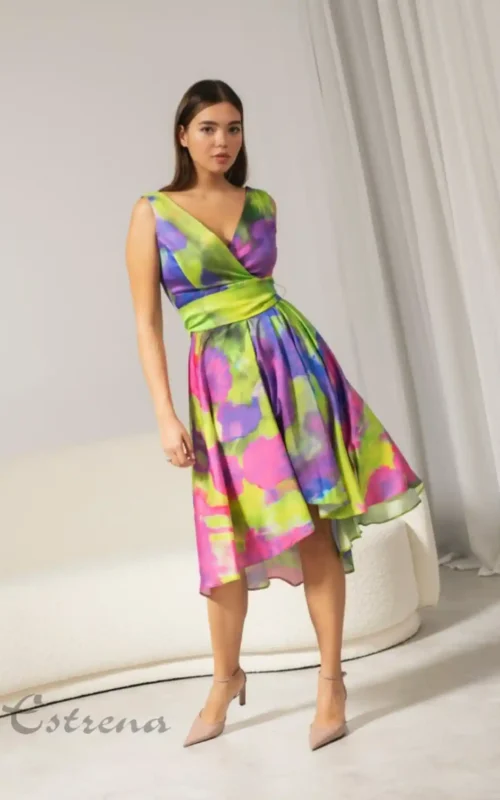 Vestido midi asimétrico