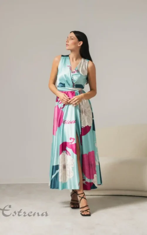 Vestido largo estampado
