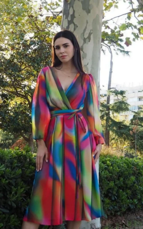 Vestido midi cruzado