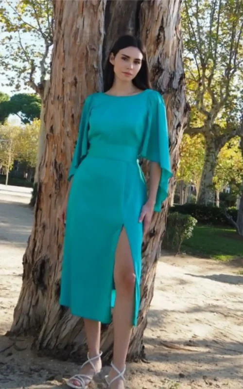 Vestido midi liso