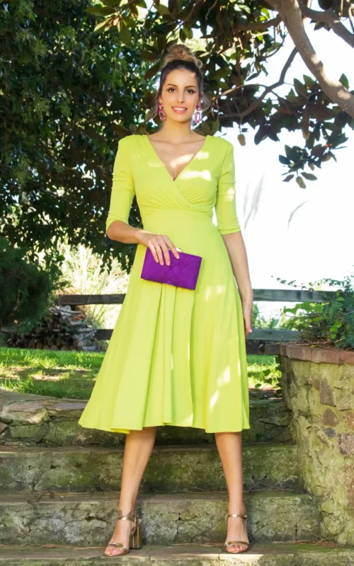 Vestido midi verde lima