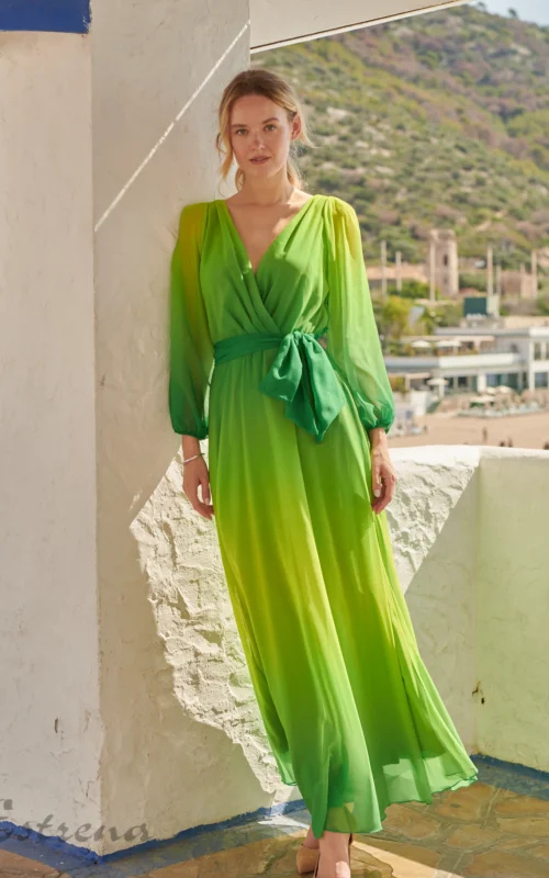 Vestido gasa color degradado