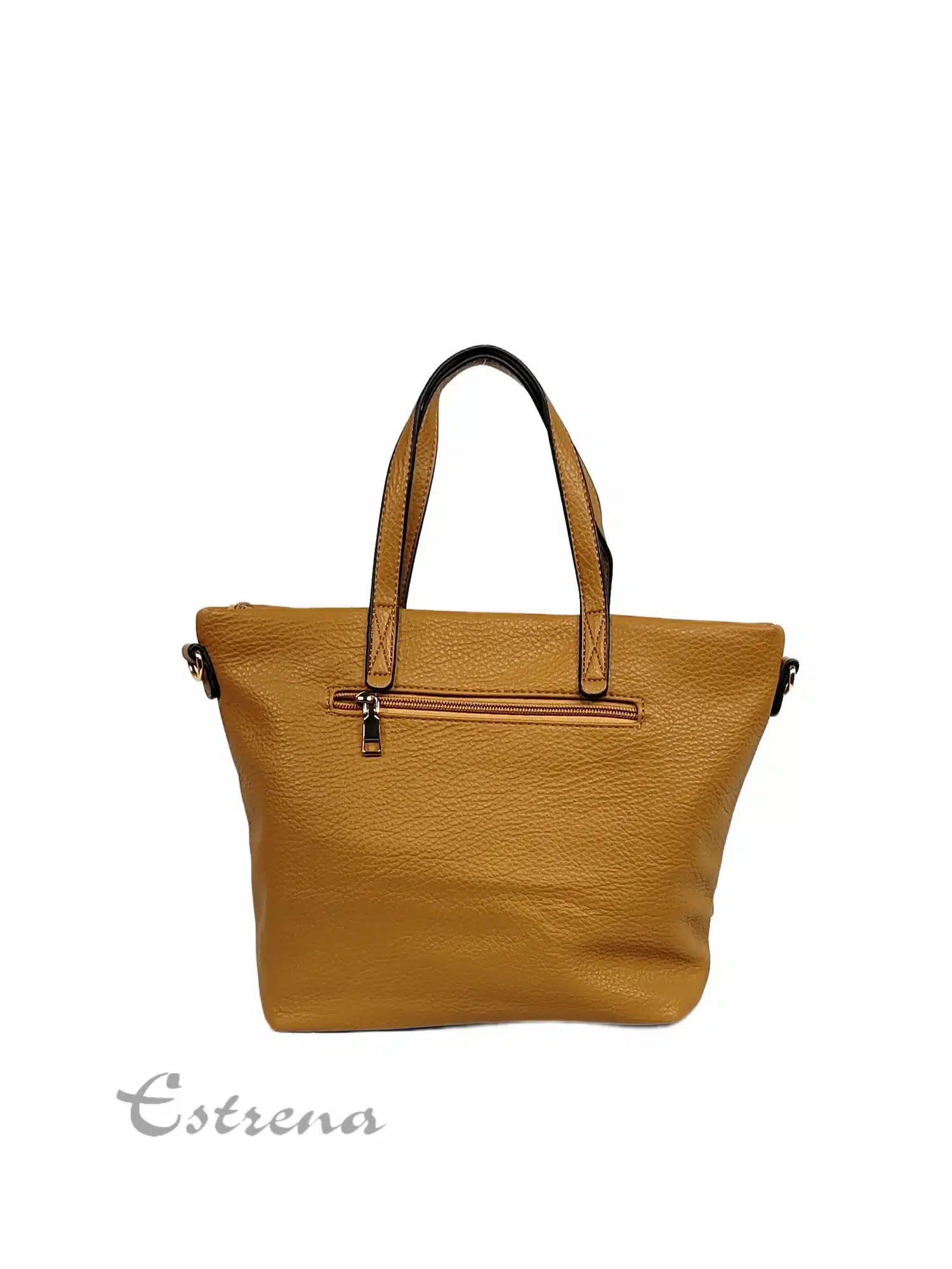 Bolso de asa corta mostaza multibolsillos con monedero integrado - Imagen 2